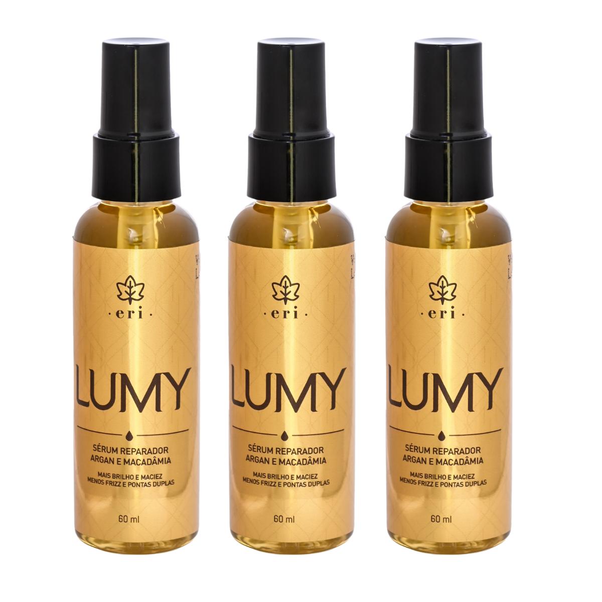 Kit 3 Lumy Sérum Reparador de Pontas + [BRINDE Máscara Líquida Hidratação 1 L]