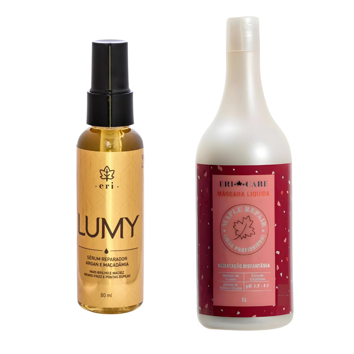 Kit Máscara Líquida Hidratação Instantânea + Lumy Óleo Reparador de pontas